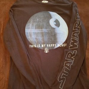 Mens Large Black Star Wars Top